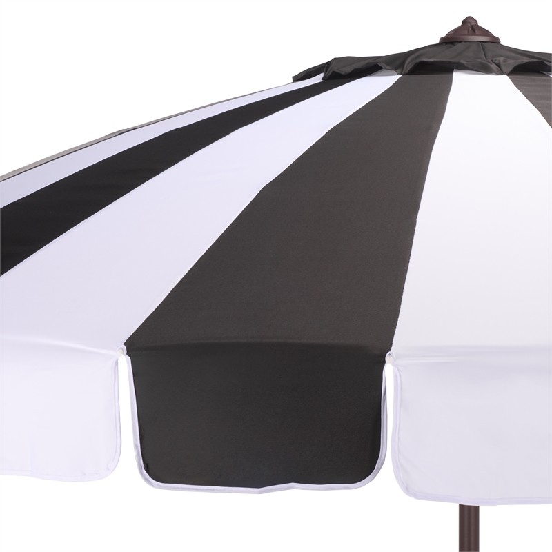 Safavieh Buti 9 Ft Metal and Fabric Crank Umbrella in Black