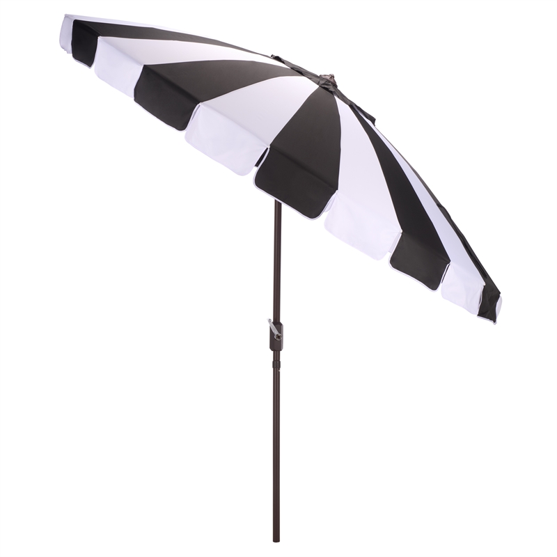 Safavieh Buti 9 Ft Metal and Fabric Crank Umbrella in Black