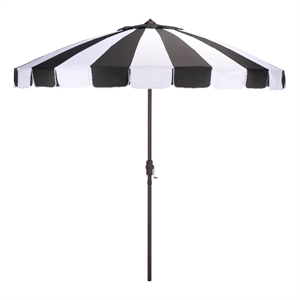 Safavieh Buti 9 Ft Metal and Fabric Crank Umbrella in Black
