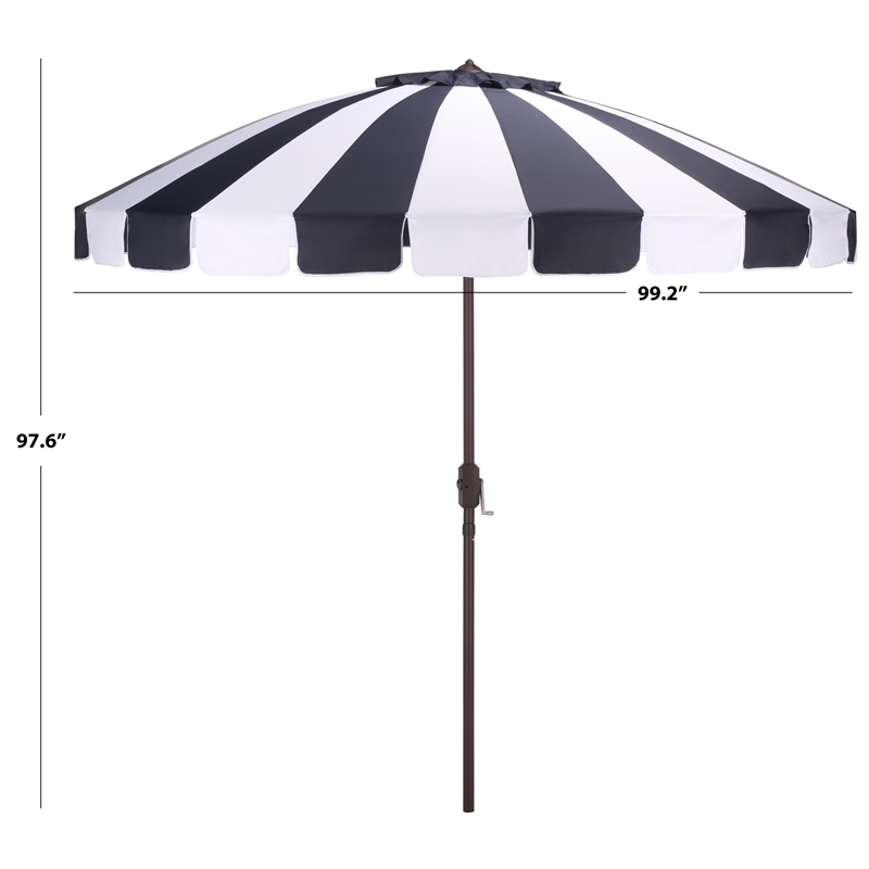 Safavieh Buti 9 Ft Metal and Fabric Crank Umbrella in Navy