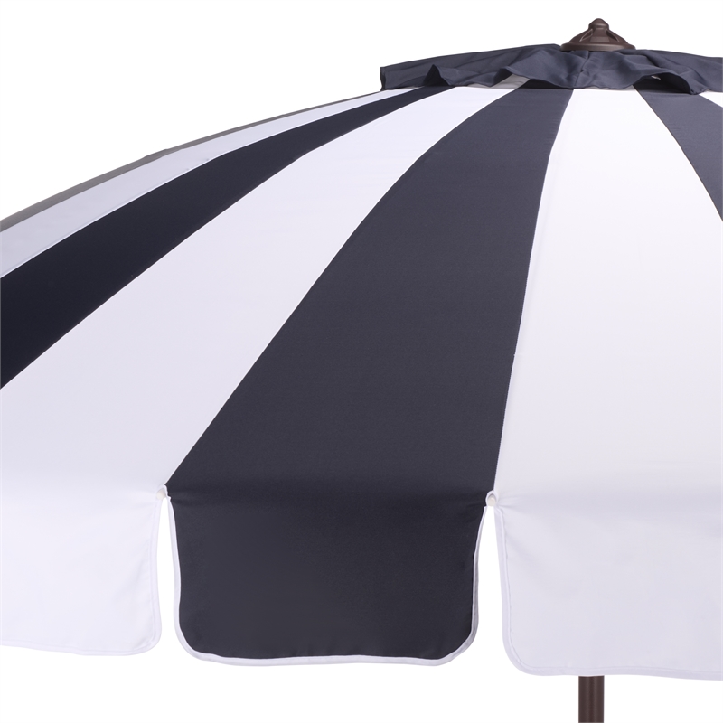 Safavieh Buti 9 Ft Metal and Fabric Crank Umbrella in Navy