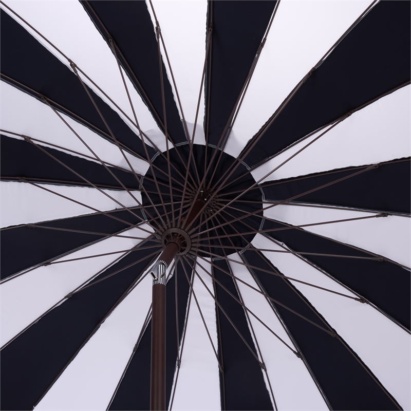 Safavieh Buti 9 Ft Metal and Fabric Crank Umbrella in Navy