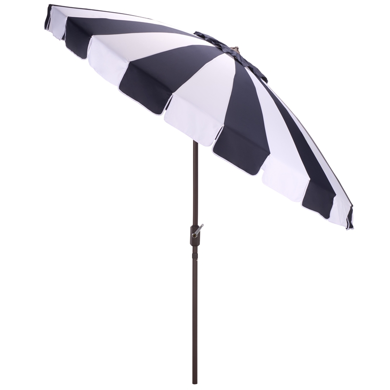 Safavieh Buti 9 Ft Metal and Fabric Crank Umbrella in Navy