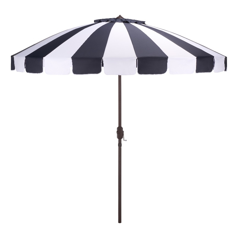 Safavieh Buti 9 Ft Metal and Fabric Crank Umbrella in Navy
