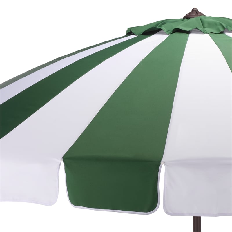 Safavieh Buti 9 Ft Metal and Fabric Crank Umbrella in Green