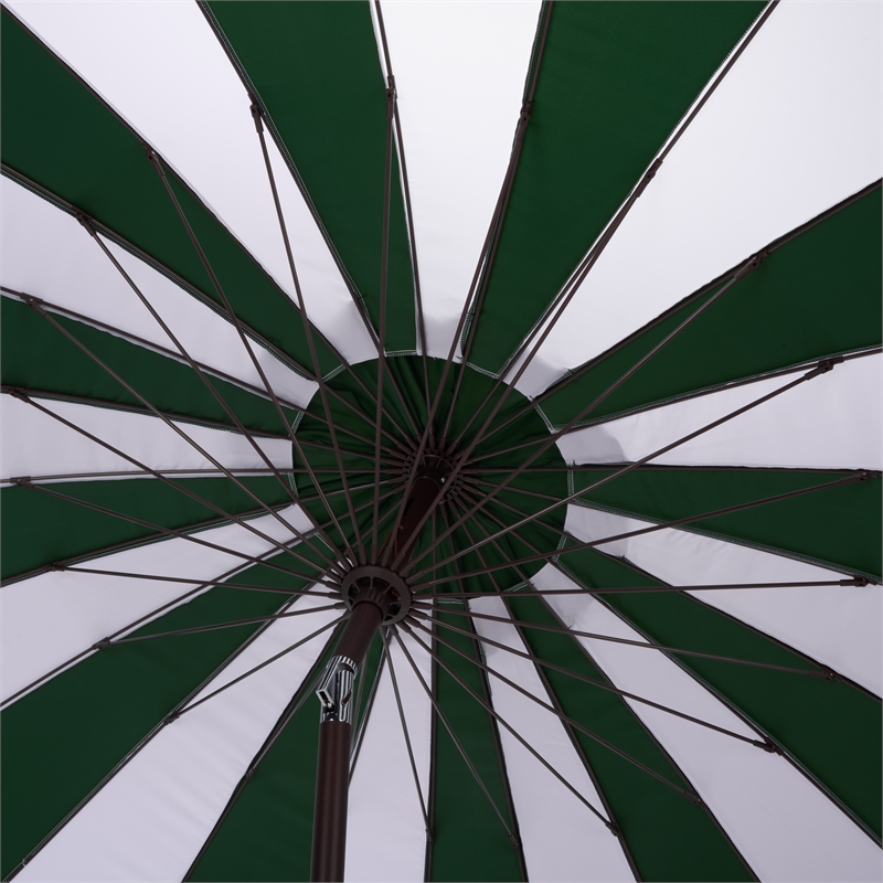 Safavieh Buti 9 Ft Metal and Fabric Crank Umbrella in Green