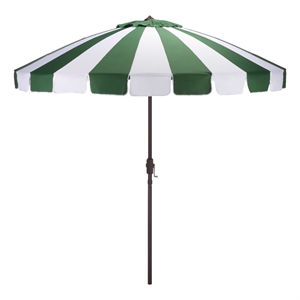 Safavieh Buti 9 Ft Metal and Fabric Crank Umbrella in Green