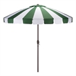 Safavieh Buti 9 Ft Metal and Fabric Crank Umbrella in Green