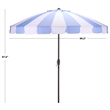 Safavieh Buti 9 Ft Metal and Fabric Crank Umbrella in Baby Blue