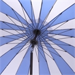 Safavieh Buti 9 Ft Metal and Fabric Crank Umbrella in Baby Blue