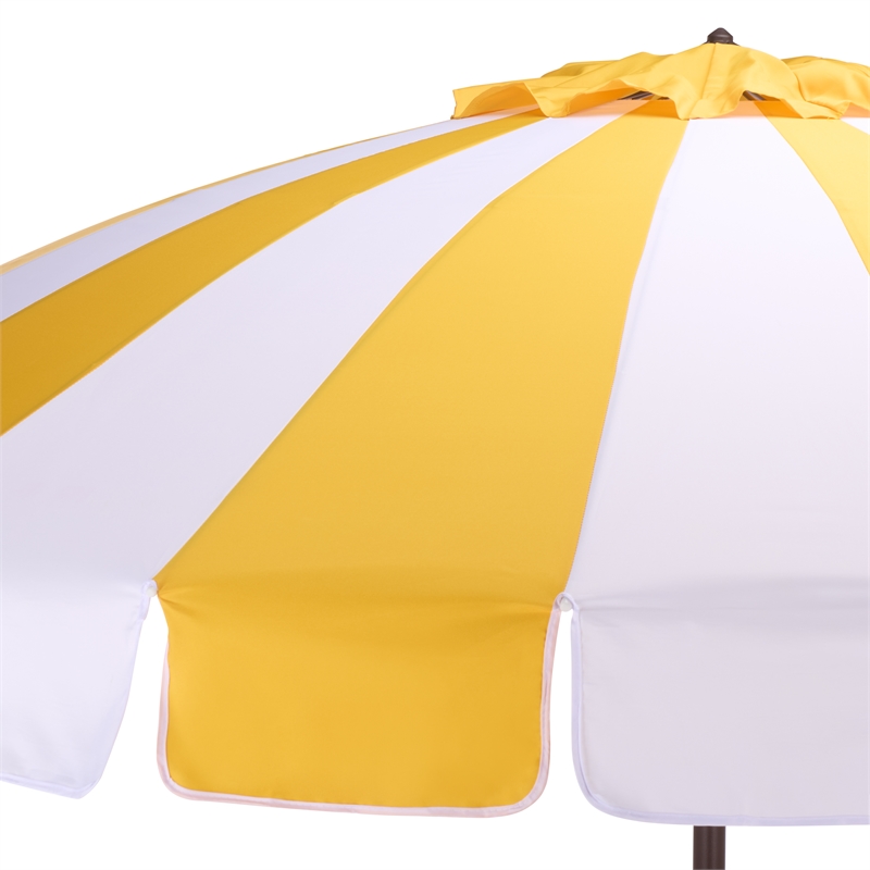 Safavieh Buti 9 Ft Metal and Fabric Crank Umbrella in Yellow