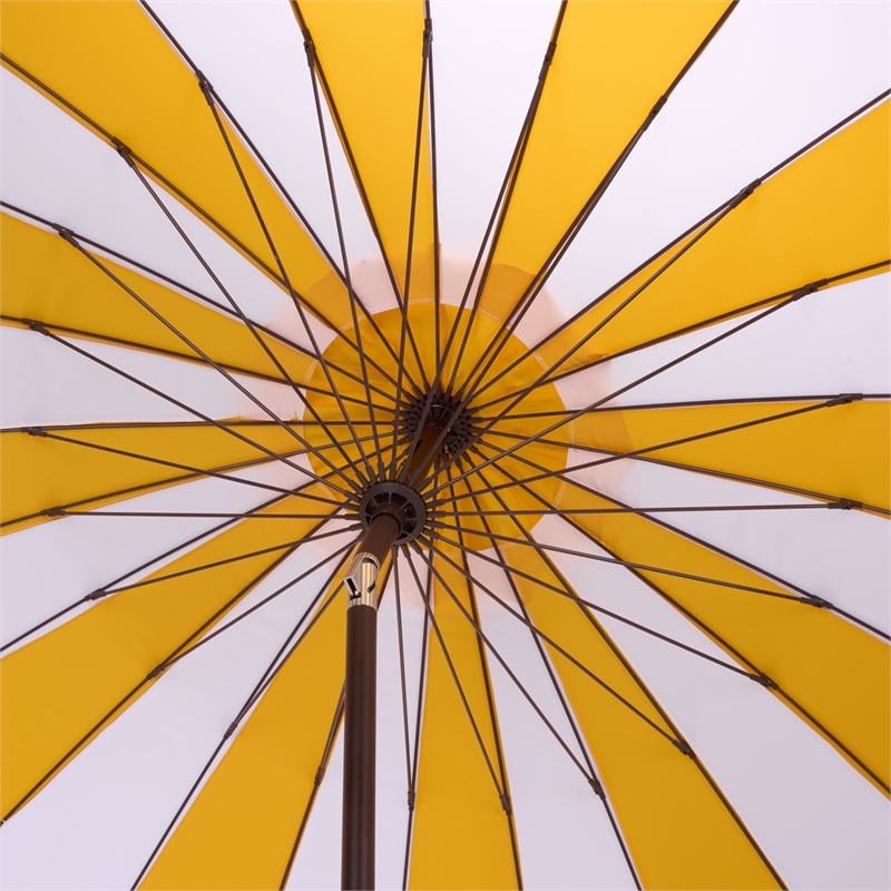 Safavieh Buti 9 Ft Metal and Fabric Crank Umbrella in Yellow