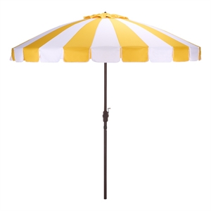 Safavieh Buti 9 Ft Metal and Fabric Crank Umbrella in Yellow