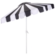 Safavieh Meze  9 Ft Metal and Fabric Crank Umbrella in Black / White