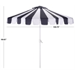 Safavieh Meze  9 Ft Metal and Fabric Crank Umbrella  in Navy / White
