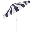 Safavieh Meze  9 Ft Metal and Fabric Crank Umbrella  in Navy / White