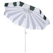 Safavieh Meze  9 Ft Metal and Fabric Crank Umbrella  in Green  / White