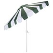 Safavieh Meze  9 Ft Metal and Fabric Crank Umbrella  in Green  / White