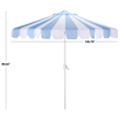 Safavieh Meze  9 Ft Metal and Fabric Crank Umbrella in Baby Blue / White