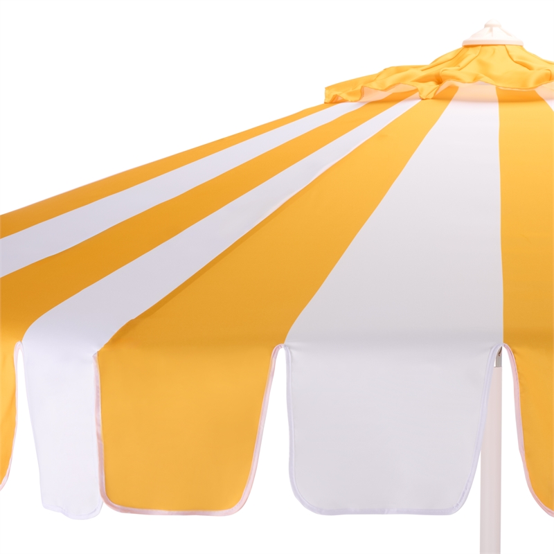 Safavieh Meze  9 Ft Metal and Fabric Crank Umbrella in Yellow / White