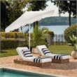 Safavieh Torsa 9 Ft Metal and Fabric Crank Umbrella in Ivory / White