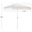 Safavieh Torsa 9 Ft Metal and Fabric Crank Umbrella in Ivory / White