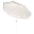 Safavieh Torsa 9 Ft Metal and Fabric Crank Umbrella in Ivory / White