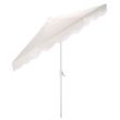 Safavieh Torsa 9 Ft Metal and Fabric Crank Umbrella in Ivory / White