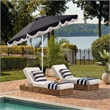 Safavieh Torsa 9 Ft Metal and Fabric Crank Umbrella in Navy / White