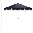 Safavieh Torsa 9 Ft Metal and Fabric Crank Umbrella in Navy / White