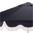 Safavieh Torsa 9 Ft Metal and Fabric Crank Umbrella in Navy / White