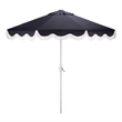 Safavieh Torsa 9 Ft Metal and Fabric Crank Umbrella in Navy / White