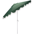 Safavieh Torsa 9 Ft Metal and Fabric Crank Umbrella in Green / White