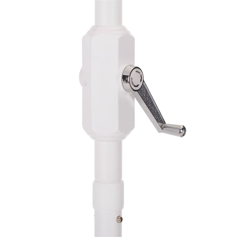 Safavieh Torsa 9 Ft Metal and Fabric Crank Umbrella in Baby Blue / White