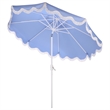 Safavieh Torsa 9 Ft Metal and Fabric Crank Umbrella in Baby Blue / White