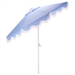 Safavieh Torsa 9 Ft Metal and Fabric Crank Umbrella in Baby Blue / White