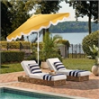 Safavieh Torsa 9 Ft Metal and Fabric Crank Umbrella in Yellow / White