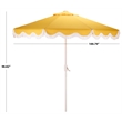 Safavieh Torsa 9 Ft Metal and Fabric Crank Umbrella in Yellow / White