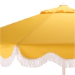 Safavieh Torsa 9 Ft Metal and Fabric Crank Umbrella in Yellow / White