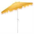 Safavieh Torsa 9 Ft Metal and Fabric Crank Umbrella in Yellow / White