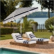 Safavieh Lucerna 9 Ft Metal and Fabric Crank Umbrella in Black / White