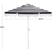 Safavieh Lucerna 9 Ft Metal and Fabric Crank Umbrella in Black / White