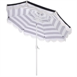 Safavieh Lucerna 9 Ft Metal and Fabric Crank Umbrella in Black / White