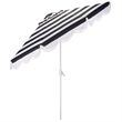 Safavieh Lucerna 9 Ft Metal and Fabric Crank Umbrella in Black / White