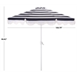 Safavieh Lucerna 9 Ft Metal and Fabric Crank Umbrella in Navy  / White