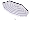 Safavieh Lucerna 9 Ft Metal and Fabric Crank Umbrella in Navy  / White