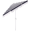Safavieh Lucerna 9 Ft Metal and Fabric Crank Umbrella in Navy  / White