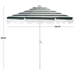 Safavieh Lucerna 9 Ft Metal and Fabric Crank Umbrella in Green / White
