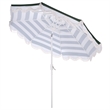 Safavieh Lucerna 9 Ft Metal and Fabric Crank Umbrella in Green / White