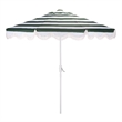 Safavieh Lucerna 9 Ft Metal and Fabric Crank Umbrella in Green / White